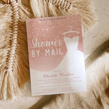 rose gold glitter dress bridal shower by mail invitation