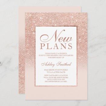 Small Rose Gold Glitter Elegant Chic New Plans Front View