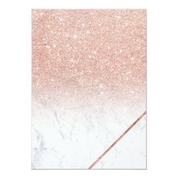 Small Rose Gold Glitter Typography Marble Wedding Back View