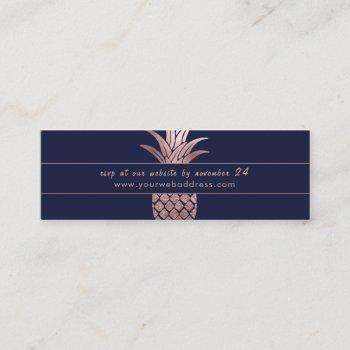 rose gold pineapple wedding website rsvp cards