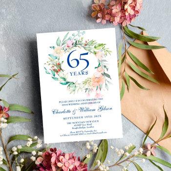 roses garland 45th 65th wedding anniversary invitation