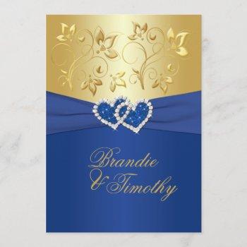 Small Royal Blue And Gold Floral Wedding Front View