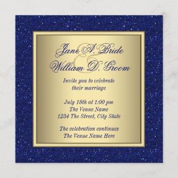 Small Royal Blue And Gold Wedding Front View