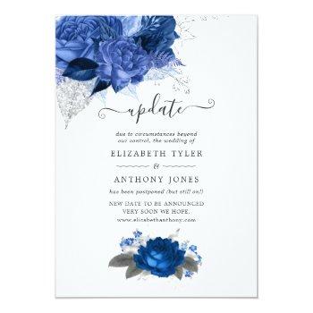 Small Royal Blue And Silver Floral Wedding Update Front View