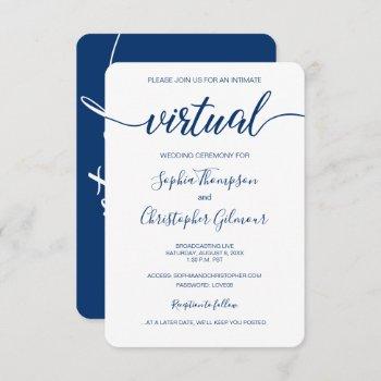 Small Royal Blue Chic Custom Virtual Wedding Front View
