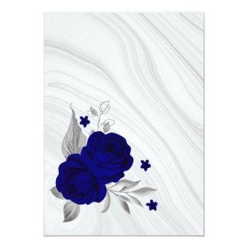 Small Royal Blue Flowers Silver Wreath Wedding Back View