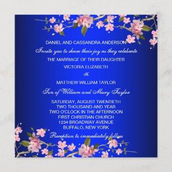 Small Royal Blue Japanese Cherry Blossoms Wedding Front View