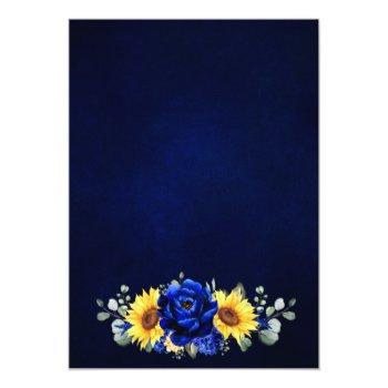 Small Royal Blue Rustic Sunflower Modern Floral Wedding Back View