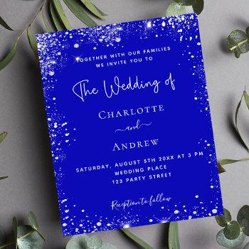 royal blue silver qr rsvp wedding invitation flyer