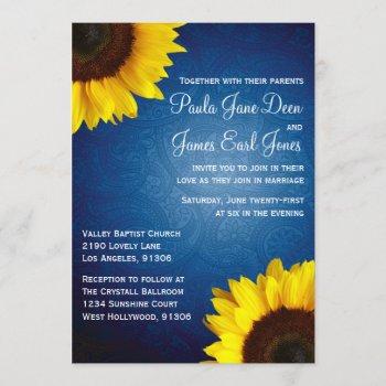 Small Royal Blue & Sunflower Wedding Front View