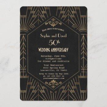 Small Royal Gold Black Great Gatsby Wedding Anniversary Front View