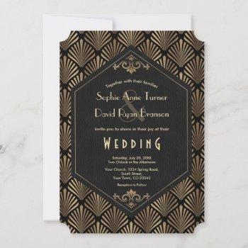 Small Royal Roaring 20's Gold Black Great Gatsby Wedding Front View