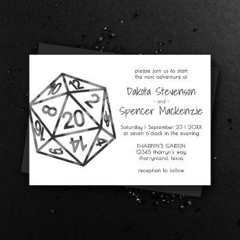 Small Rpg Black Dice | Fantasy Tabletop Gamer Wedding Front View