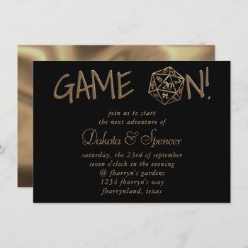 rpg gold game on | tabletop role player dice invitation