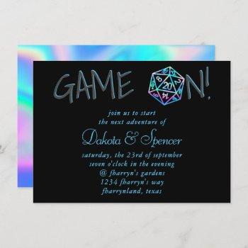 rpg holo game on | retro pnp gamer dice on black invitation