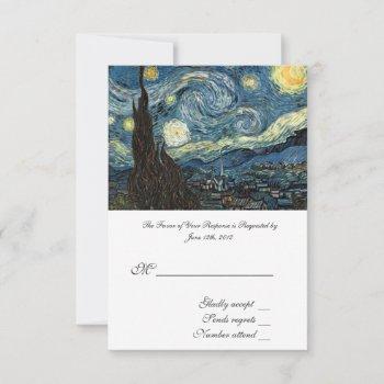 Small Rsvp, Wedding Acceptance , Starry Night Rsvp Front View