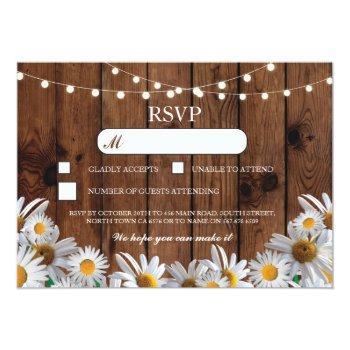 Small Rsvp Wood Wedding Rustic Daisy Floral Front View