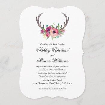 Small Rustic Antlers Boho Floral Allure Wedding Front View