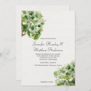rustic arboretum oak tree wedding | invitation