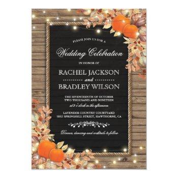 Small Rustic Autumn Fall Invites | Wood Barn Wedding Front View