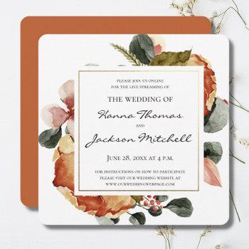 Small Rustic Autumn Floral Watercolor Wedding Front View