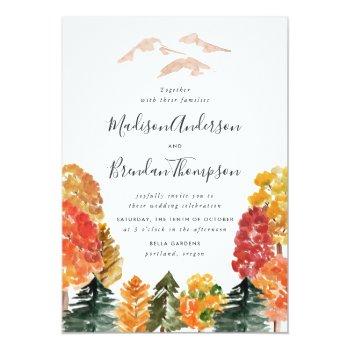 Small Rustic Autumn Forest Fall Wedding Front View