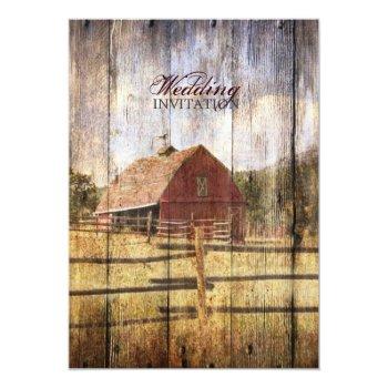 Small Rustic Autumn Western Country Red Barn Wedding Front View