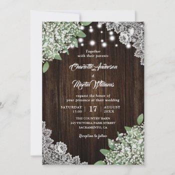 Small Rustic Baby's Breath Greenery Wedding Front View
