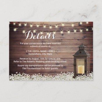 Small Rustic Barn Lantern String Light Wedding Details Front View