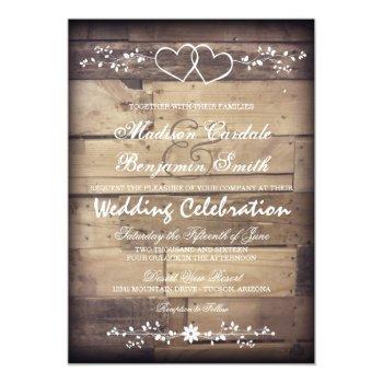 Small Rustic Barn Wood Double Hearts Wedding Front View