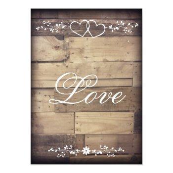 Small Rustic Barn Wood Double Hearts Wedding Back View