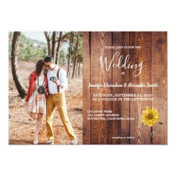 Small Rustic Barn Wood Sunflower Photo Country Wedding Front View
