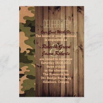 Small Rustic Barn Wood Western Country Camo Wedding Front View