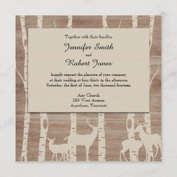 Small Rustic Birch Trees And Deer Wedding Front View