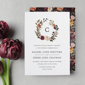 Small Rustic Bloom Monogram Wedding Front View