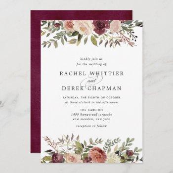rustic bloom wedding invitation