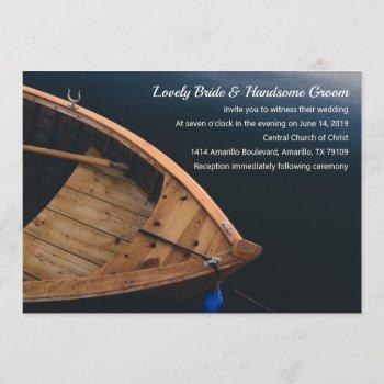 rustic boat wedding invitation