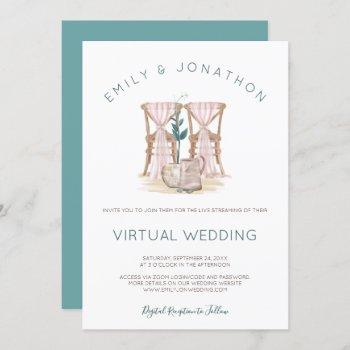 Small Rustic Boho Chairs Blue Eucalyptus Virtual Wedding Front View