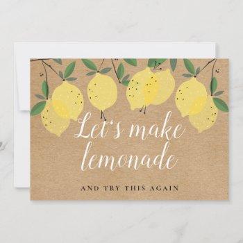 Small Rustic Boho Lemons Change The Date Event Save The Date Front View
