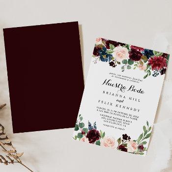 Small Rustic Burgundy Calligraphy Nuestra Boda Wedding Front View