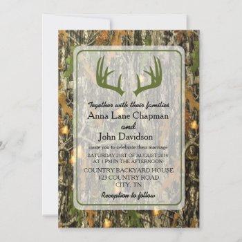Small Rustic Camo Antler Wedding Front View
