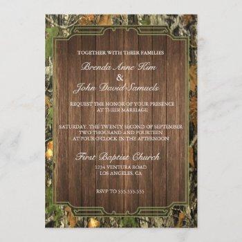 Small Rustic Camo Wood Wedding Front View