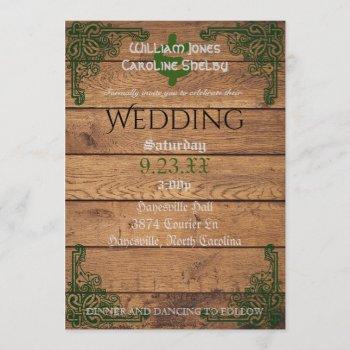 rustic celtic claddagh wedding invitation