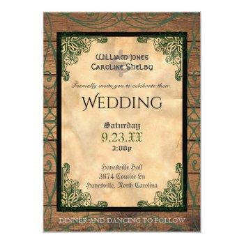 Small Rustic Celtic Claddagh Wedding Front View