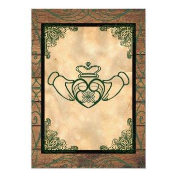 Small Rustic Celtic Claddagh Wedding Back View