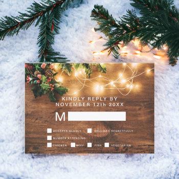 Small Rustic Christmas Country Mistletoe Rsvp Wedding Front View