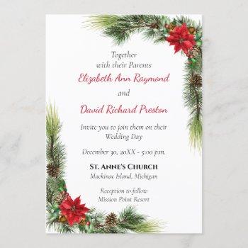 rustic christmas wedding invitation