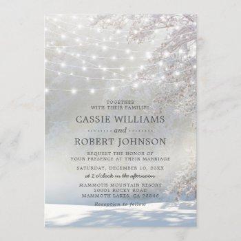 rustic christmas winter wedding invitation