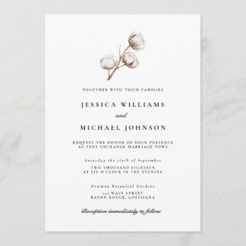 rustic cotton wedding invitation