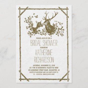Small Rustic Country Baby Shower Invites With Deer Front View